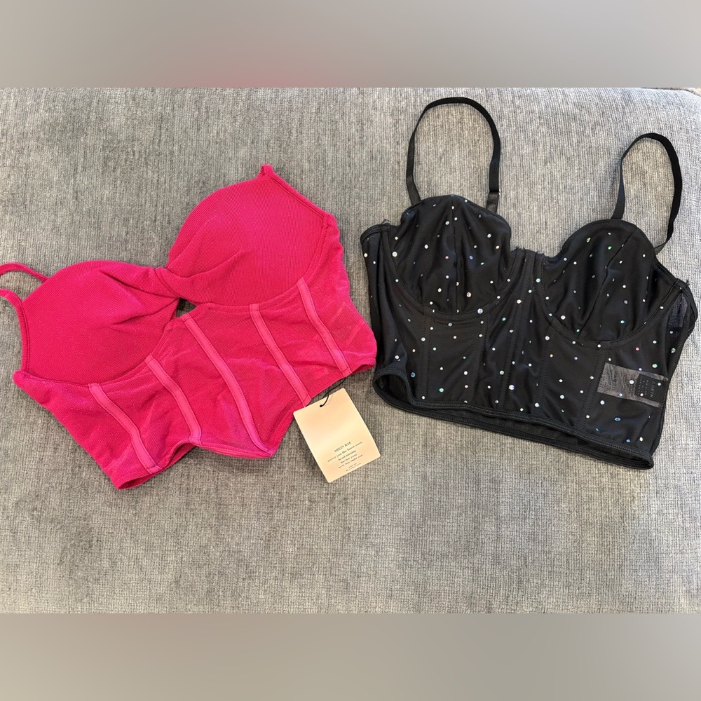 Black Rhinestone Bustier Top - Picture 7 of 9